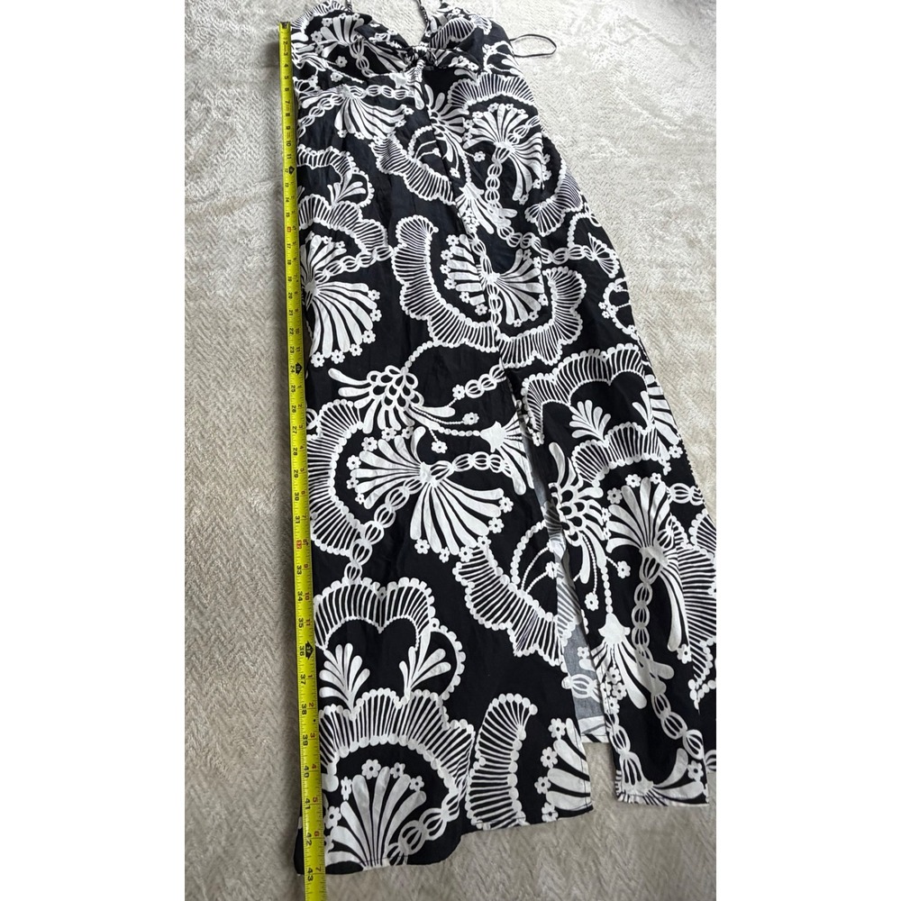 Banana Republic‎ strapy Shell Print Maxi Dress V-Neck Tie Front Slit size 6 - Picture 11 of 16